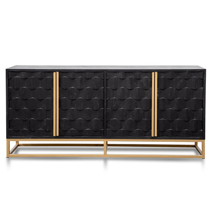 CDT2922-NI 1.78m Sideboard - Black Wood with Gold Handle