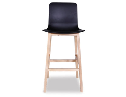Ara Stool - Natural Frame - Black Shell
