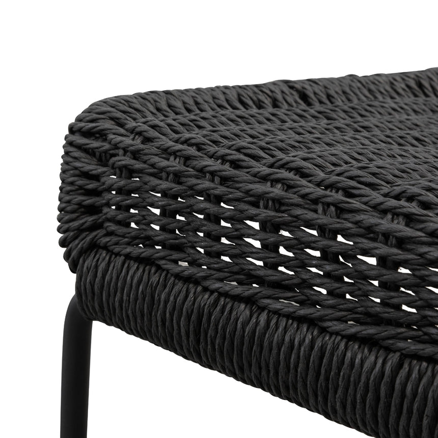 65cm Bar Stool - Black Cord Seat - Black Frame