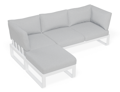 Fino 3-Seater With Backrest And Ottoman Outdoor Modular Sofa