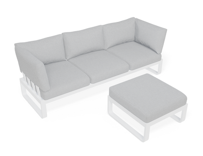 Fino 3-Seater With Backrest And Ottoman Outdoor Modular Sofa
