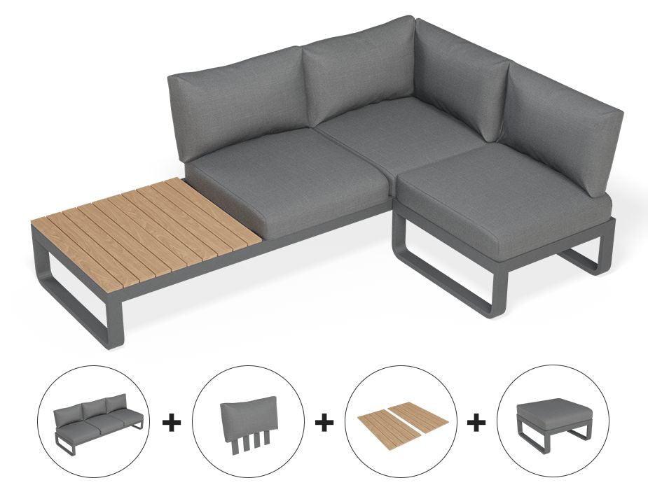 Fino 3- Seater With Ottoman Outdoor Modular Sofa