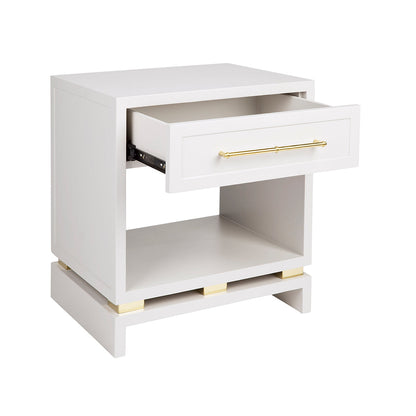 Pearl Bedside Table - Small Grey