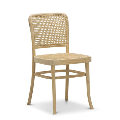 Set of 2 - Zara Teak Wood Cane Dining Chair - Natural