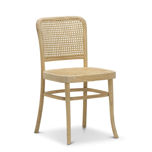 Set of 2 - Zara Teak Wood Cane Dining Chair - Natural