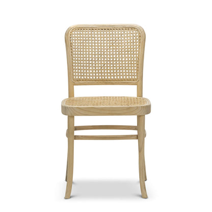 Set of 2 - Zara Teak Wood Cane Dining Chair - Natural