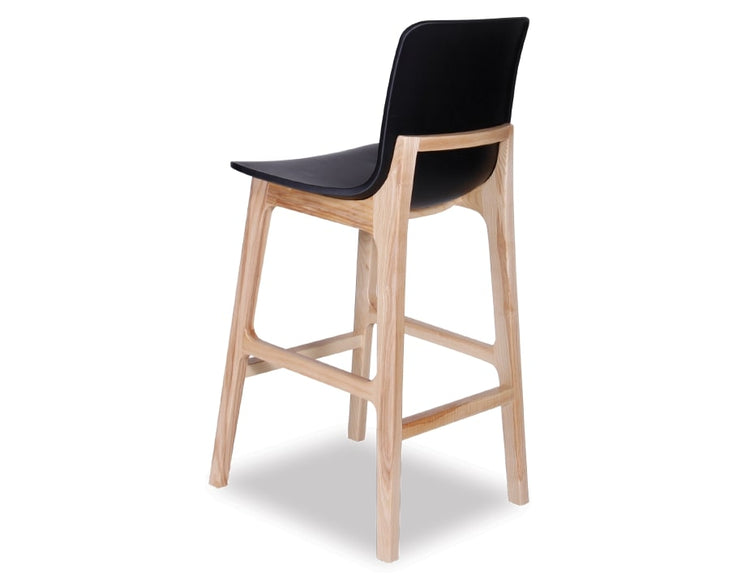 Ara Stool - Natural Frame - Black Shell