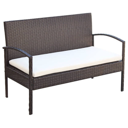4 Piece Garden Lounge Set With Cushions Poly Rattan