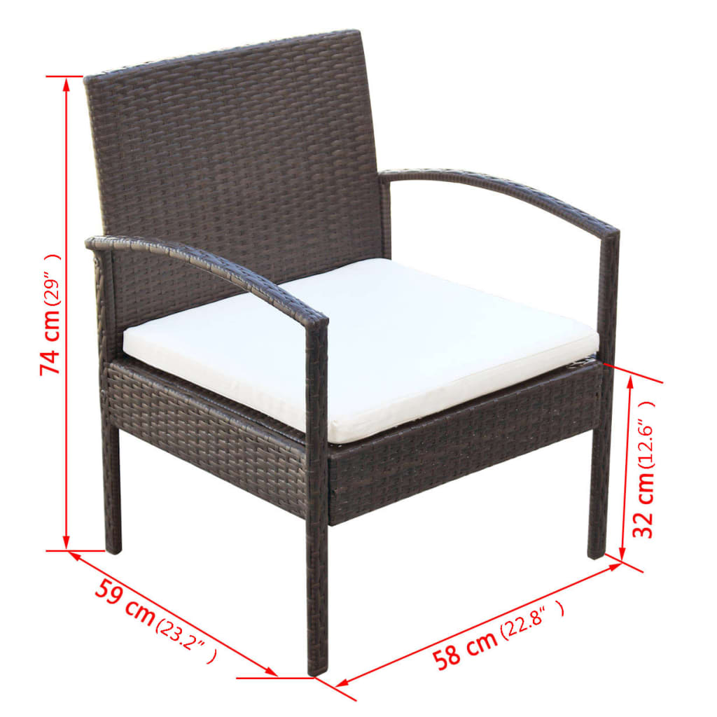 4 Piece Garden Lounge Set With Cushions Poly Rattan