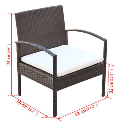 4 Piece Garden Lounge Set With Cushions Poly Rattan