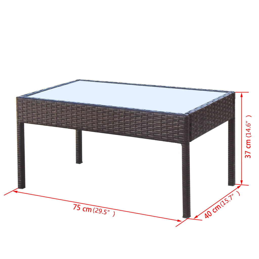 4 Piece Garden Lounge Set With Cushions Poly Rattan
