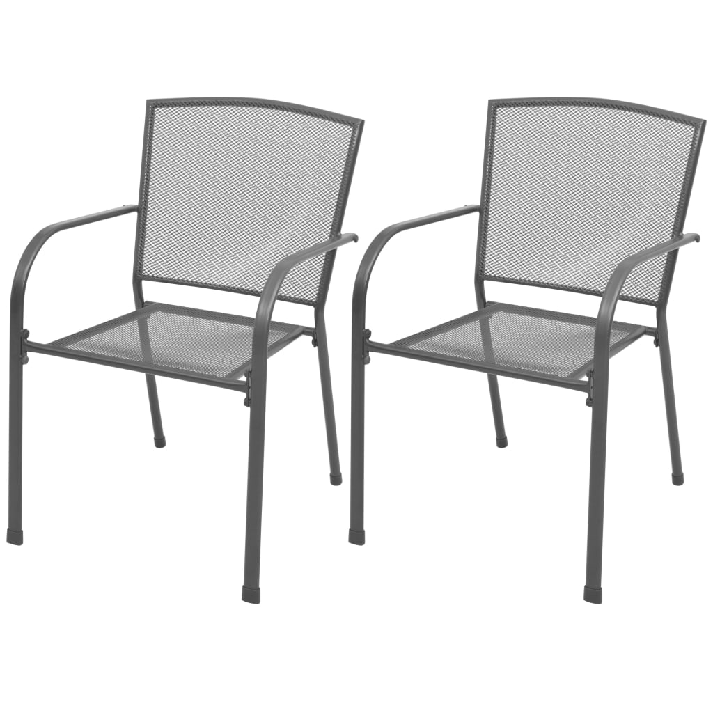 Outdoor Chairs 4 Pcs Mesh Design Steel