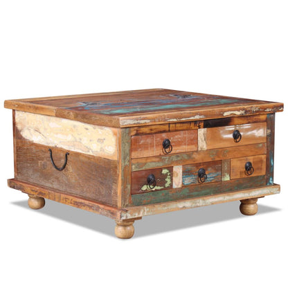 Coffee Table Reclaimed Wood 70X70X38 Cm