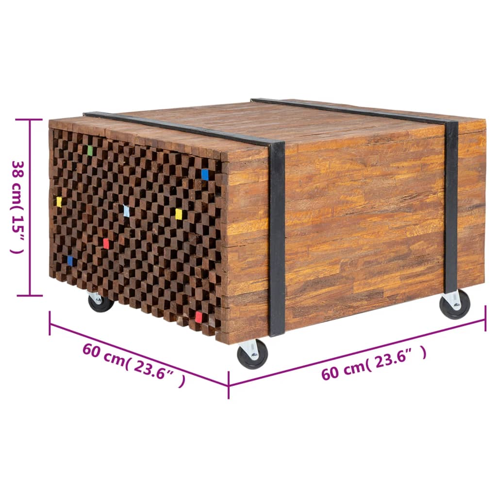 Side Table Teak 60X60X38 Cm