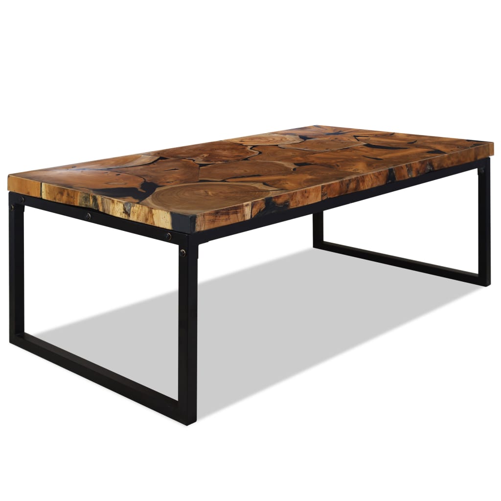 Coffee Table Teak Resin 60X60X40 Cm And Brown