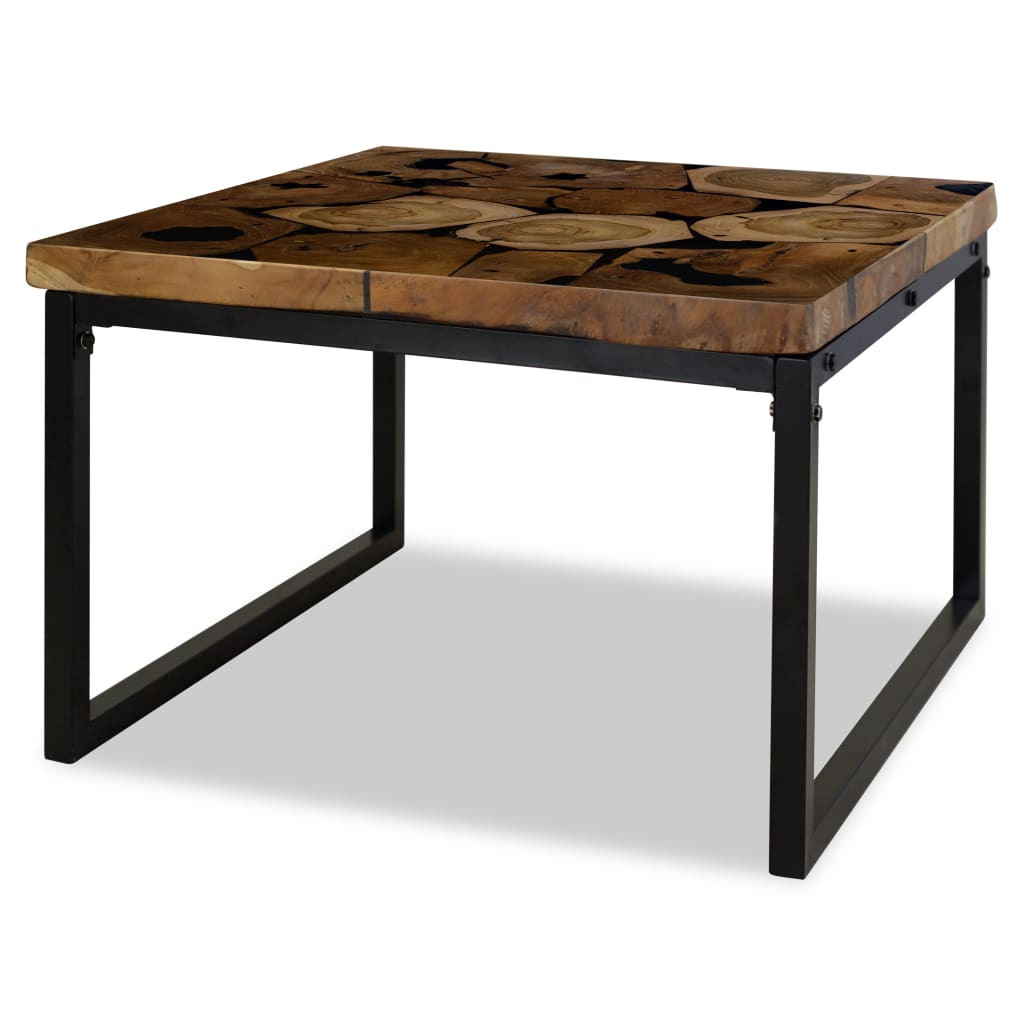 Coffee Table Teak Resin 60X60X40 Cm And Brown