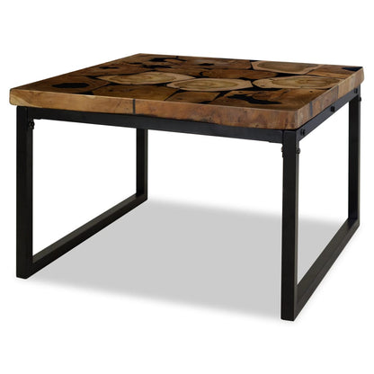 Coffee Table Teak Resin 60X60X40 Cm And Brown