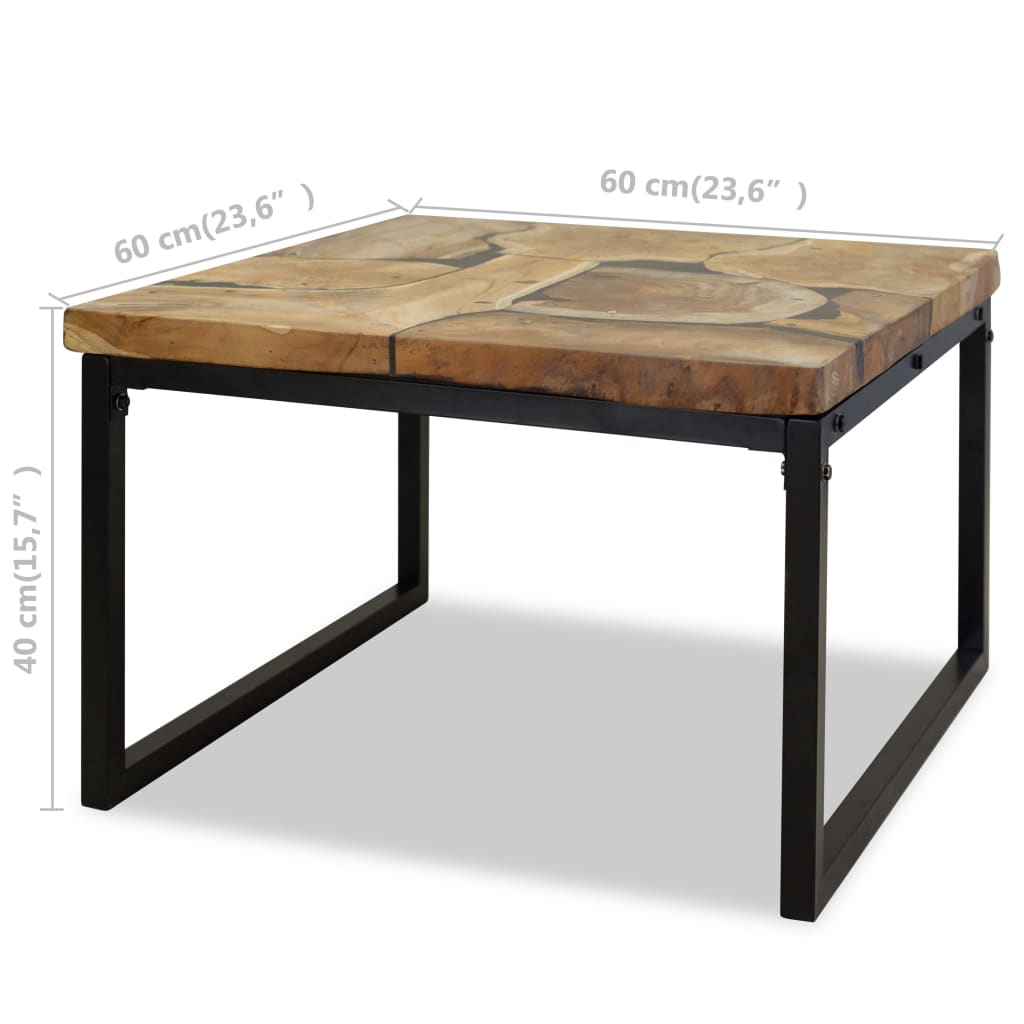 Coffee Table Teak Resin 60X60X40 Cm And Brown