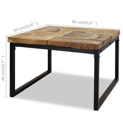 Coffee Table Teak Resin 60X60X40 Cm And Brown