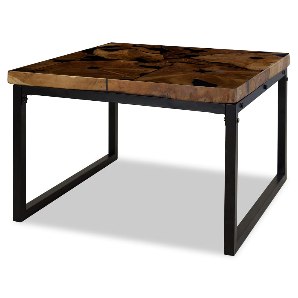Coffee Table Teak Resin 60X60X40 Cm And Brown