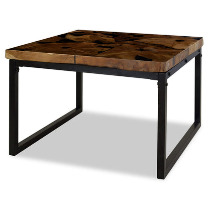 Coffee Table Teak Resin 60X60X40 Cm And Brown