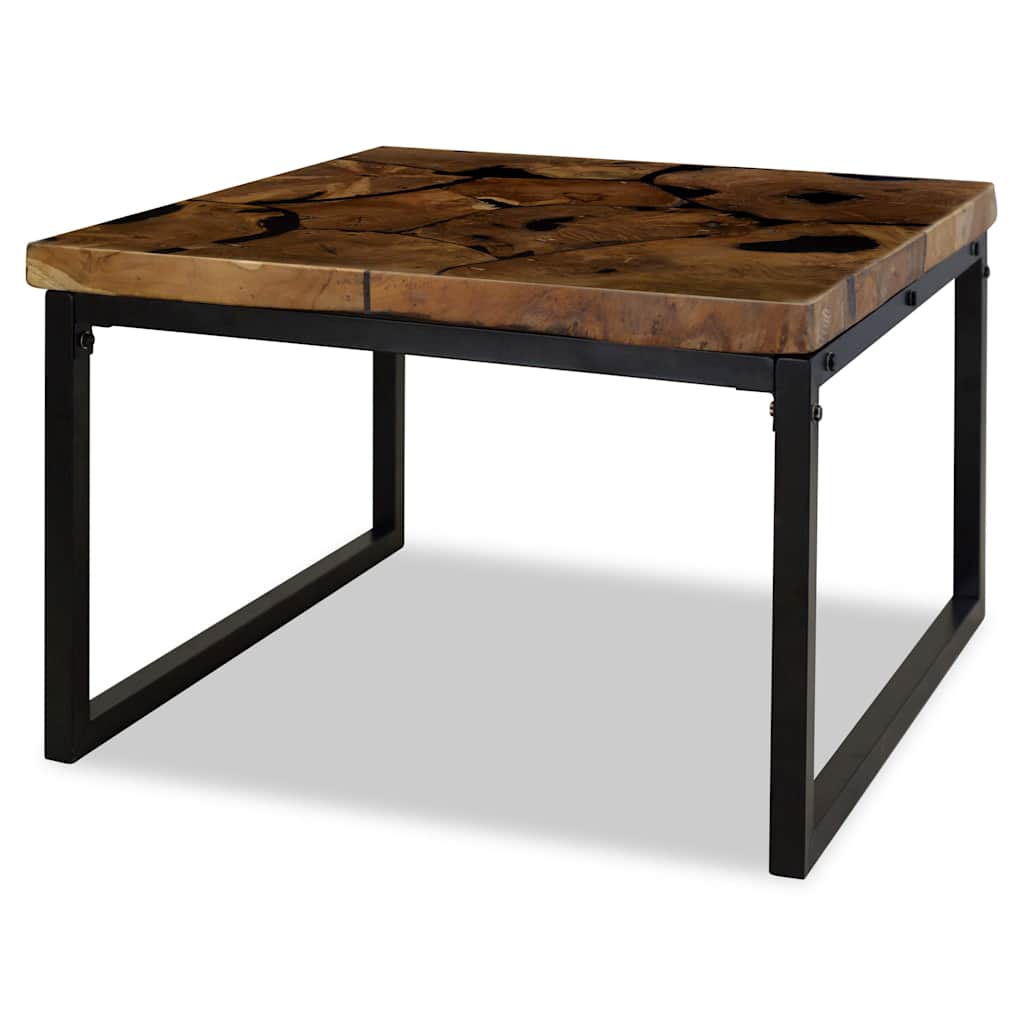 Coffee Table Teak Resin 60X60X40 Cm And Brown