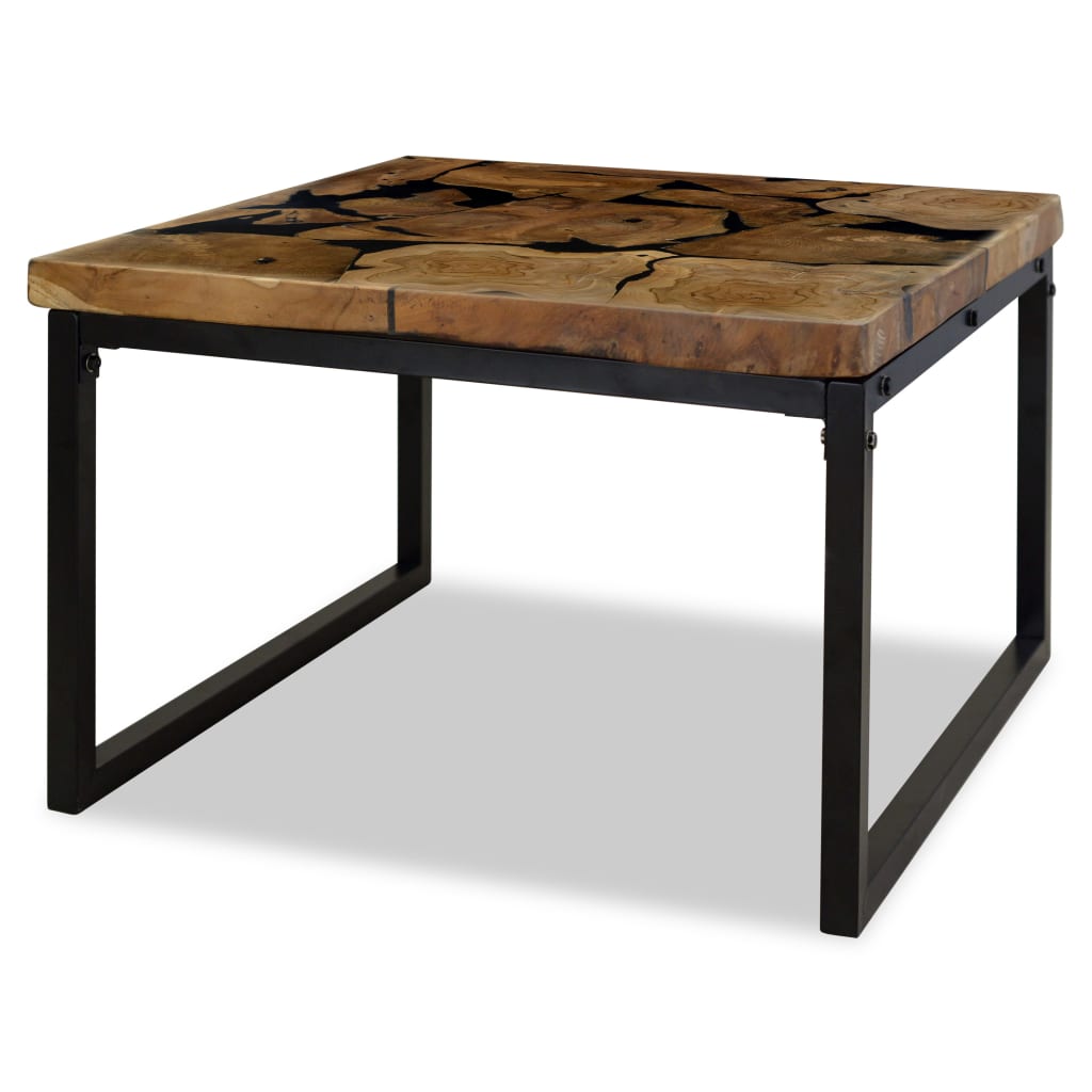 Coffee Table Teak Resin 60X60X40 Cm And Brown