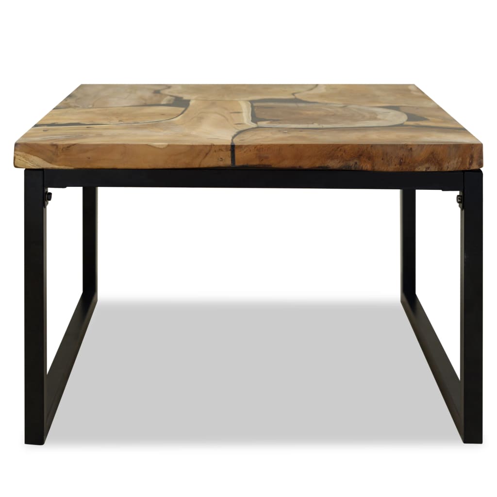 Coffee Table Teak Resin 60X60X40 Cm And Brown