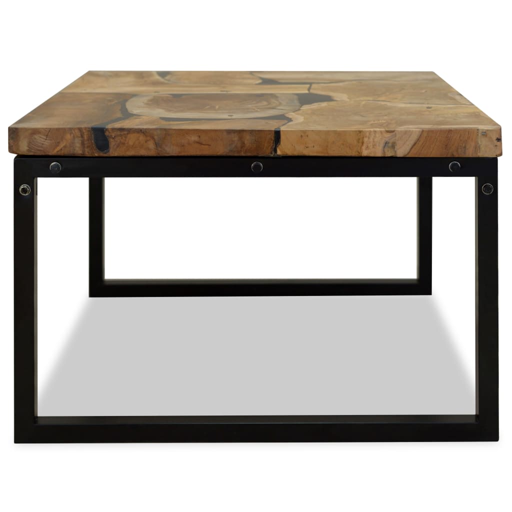 Coffee Table Teak Resin 60X60X40 Cm And Brown