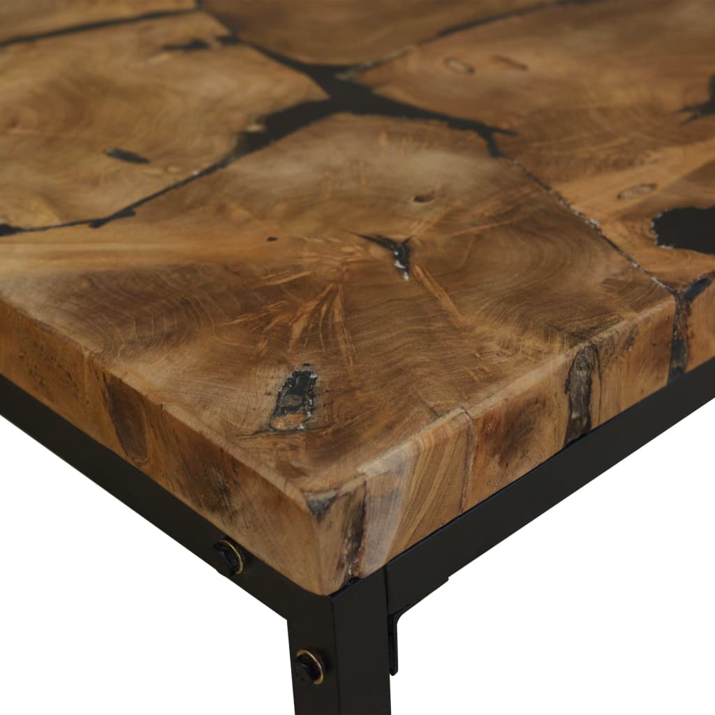 Coffee Table Teak Resin 60X60X40 Cm And Brown
