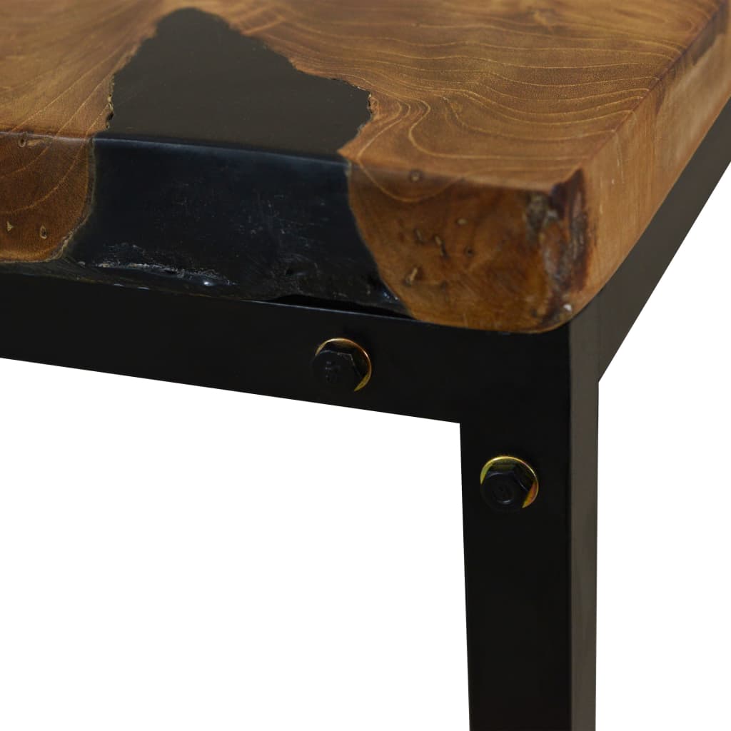 Coffee Table Teak Resin 60X60X40 Cm And Brown