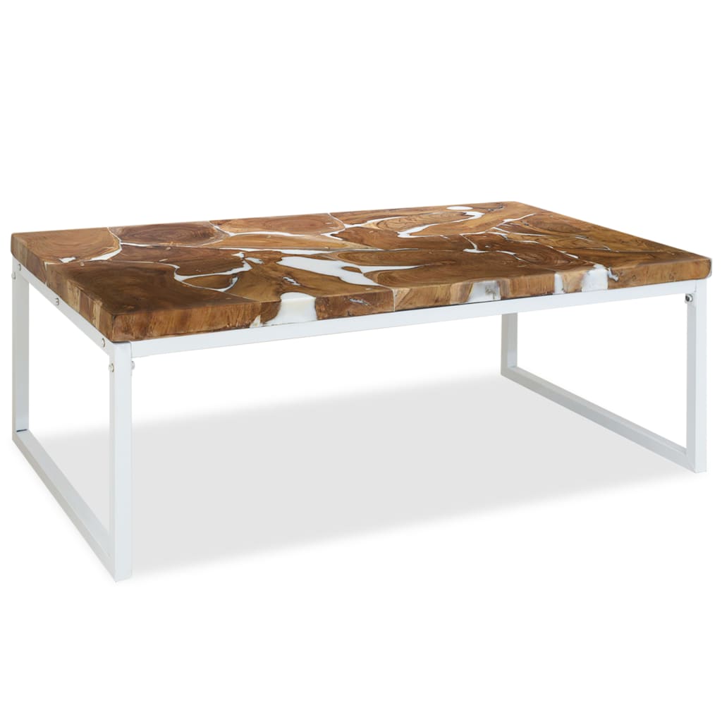 Coffee Table Teak Resin 60X60X40 Cm And Brown