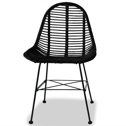 Dining Chairs 2 Pcs Natural Rattan
