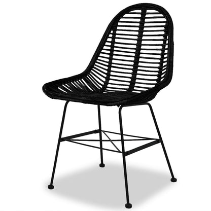Dining Chairs 2 Pcs Natural Rattan
