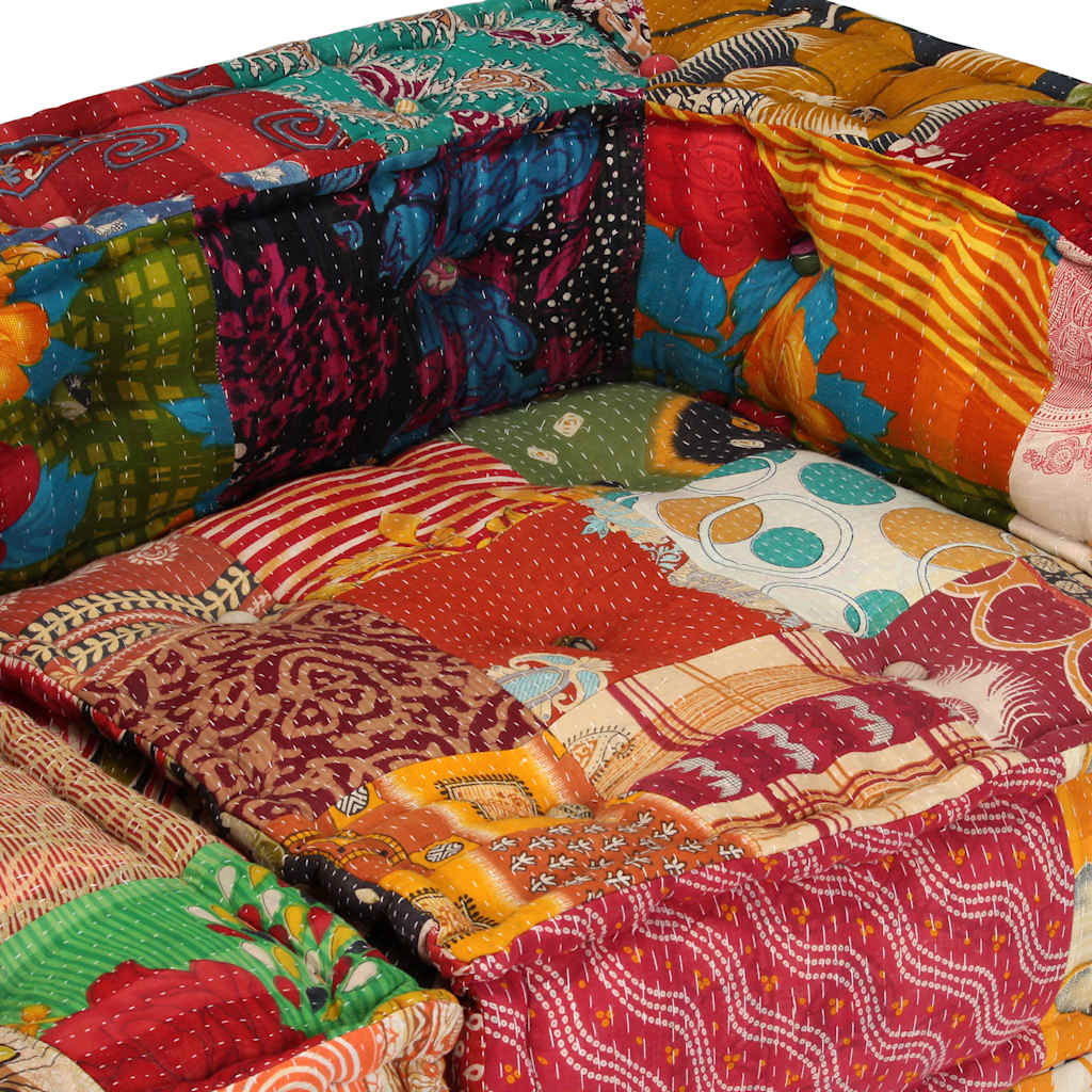 2-Seater Modular Pouffe Fabric