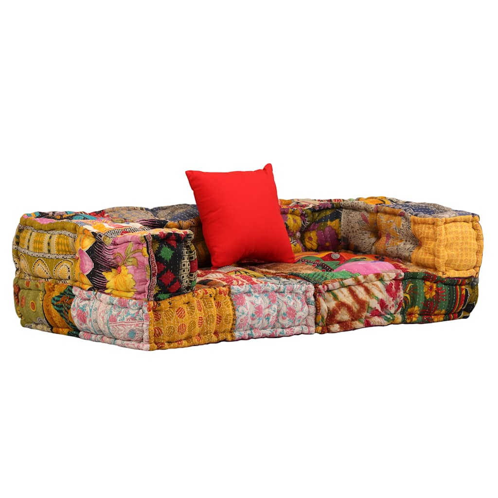 2-Seater Modular Pouffe Fabric