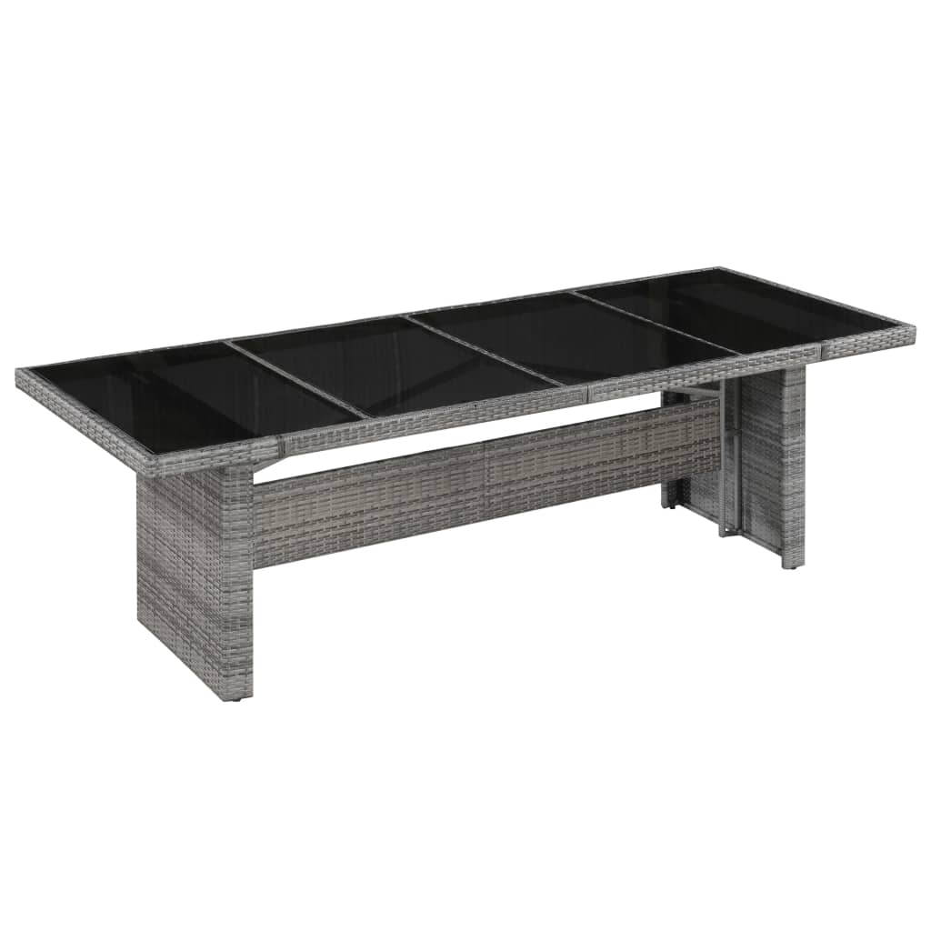 Garden Table 240X90X74 Cm Poly Rattan And Solid Acacia Wood