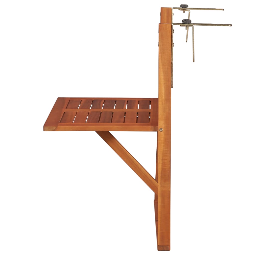 Hanging Balcony Table 64.5X44X80 Cm Solid Acacia Wood