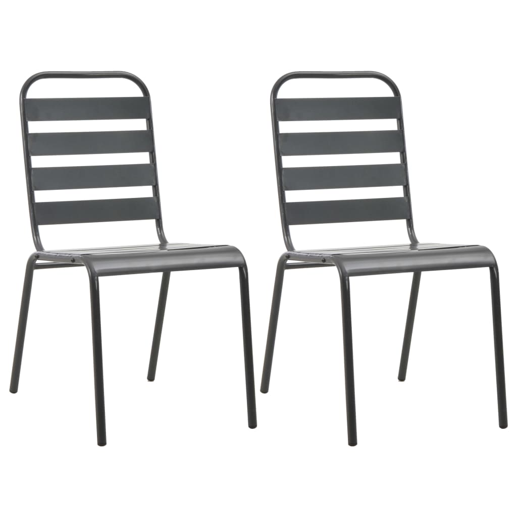 Stackable Outdoor Chairs 2 Pcs Steel