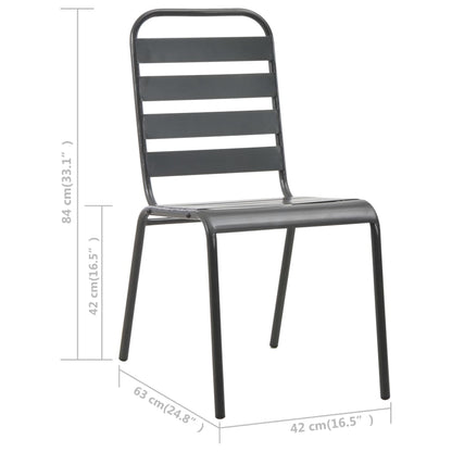 Stackable Outdoor Chairs 2 Pcs Steel