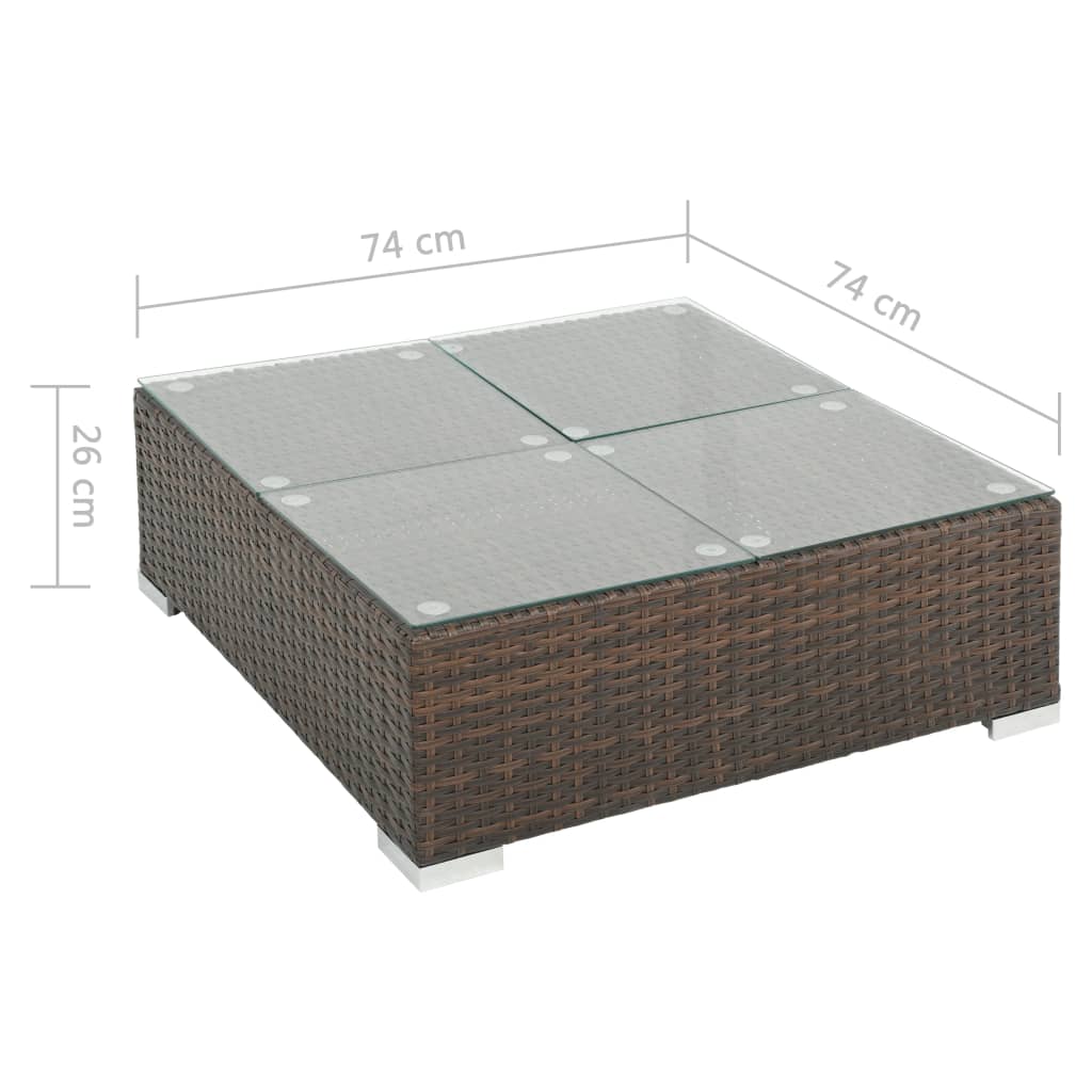 7 Piece Garden Lounge Set With Cushions Poly Rattan