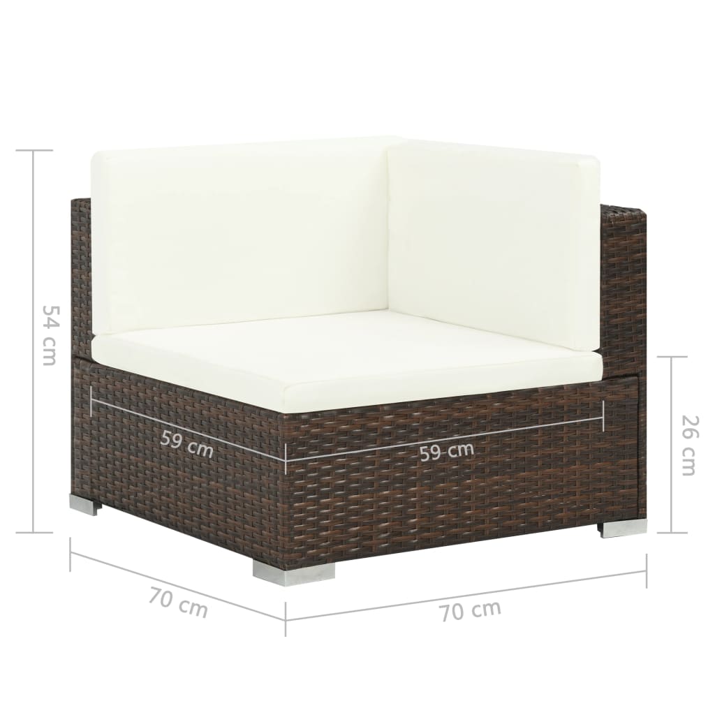 7 Piece Garden Lounge Set With Cushions Poly Rattan