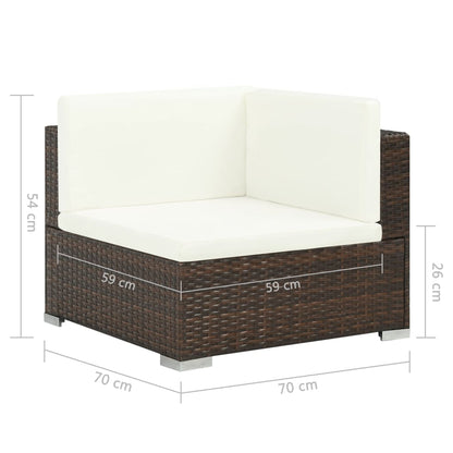 7 Piece Garden Lounge Set With Cushions Poly Rattan