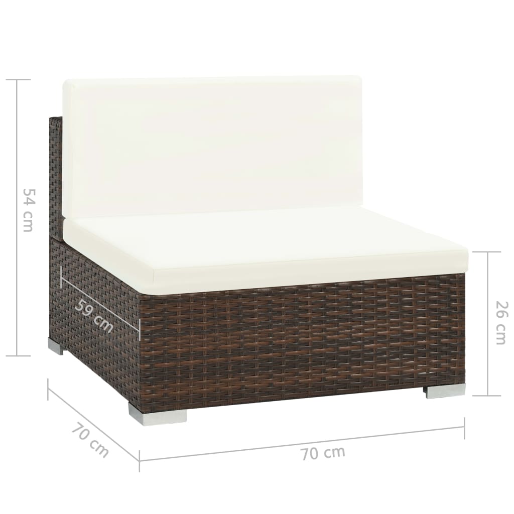 7 Piece Garden Lounge Set With Cushions Poly Rattan
