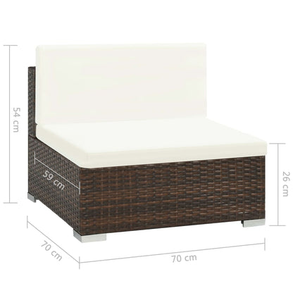 7 Piece Garden Lounge Set With Cushions Poly Rattan