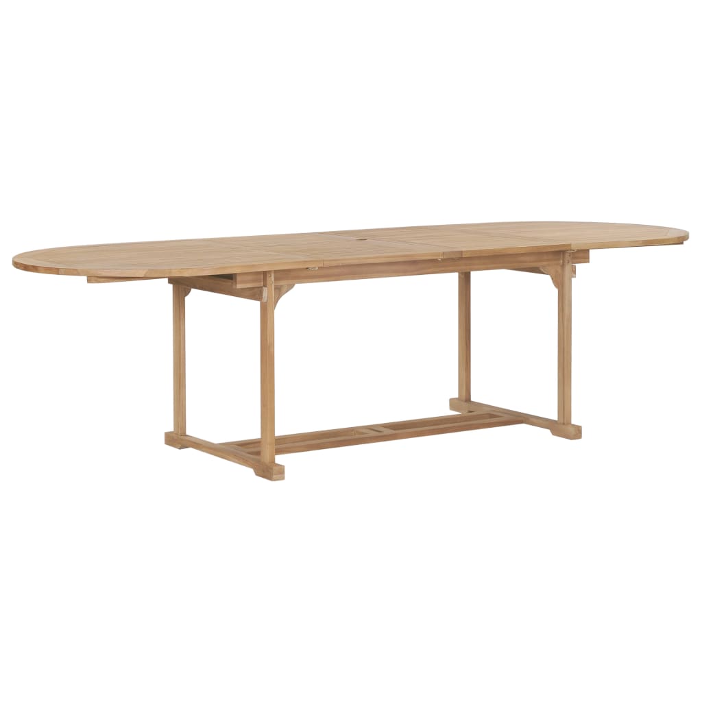 Extending Garden Table 180-280X100X75Cm Solid Teak Wood Oval