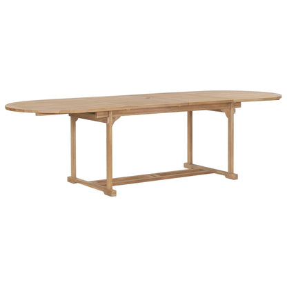 Extending Garden Table 180-280X100X75Cm Solid Teak Wood Oval