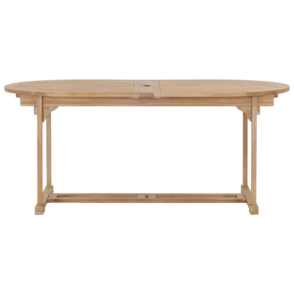 Extending Garden Table 180-280X100X75Cm Solid Teak Wood Oval