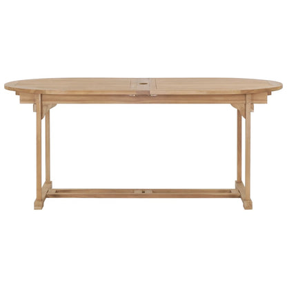 Extending Garden Table 180-280X100X75Cm Solid Teak Wood Oval