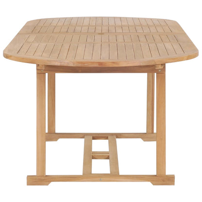Extending Garden Table 180-280X100X75Cm Solid Teak Wood Oval